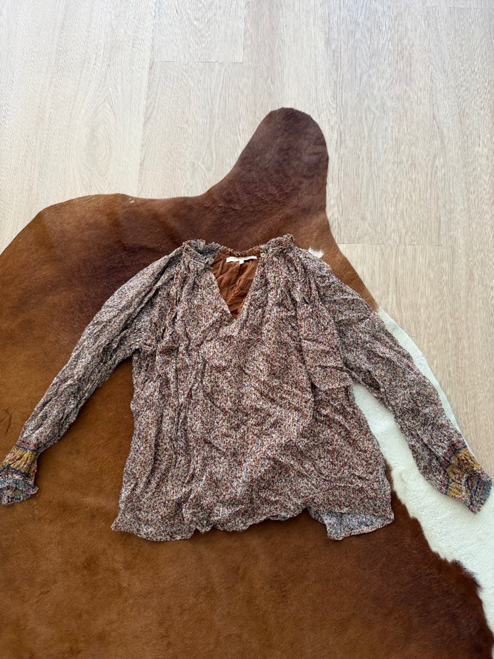 Vanessa Bruno floral lurex blouse size 38 (US 6)